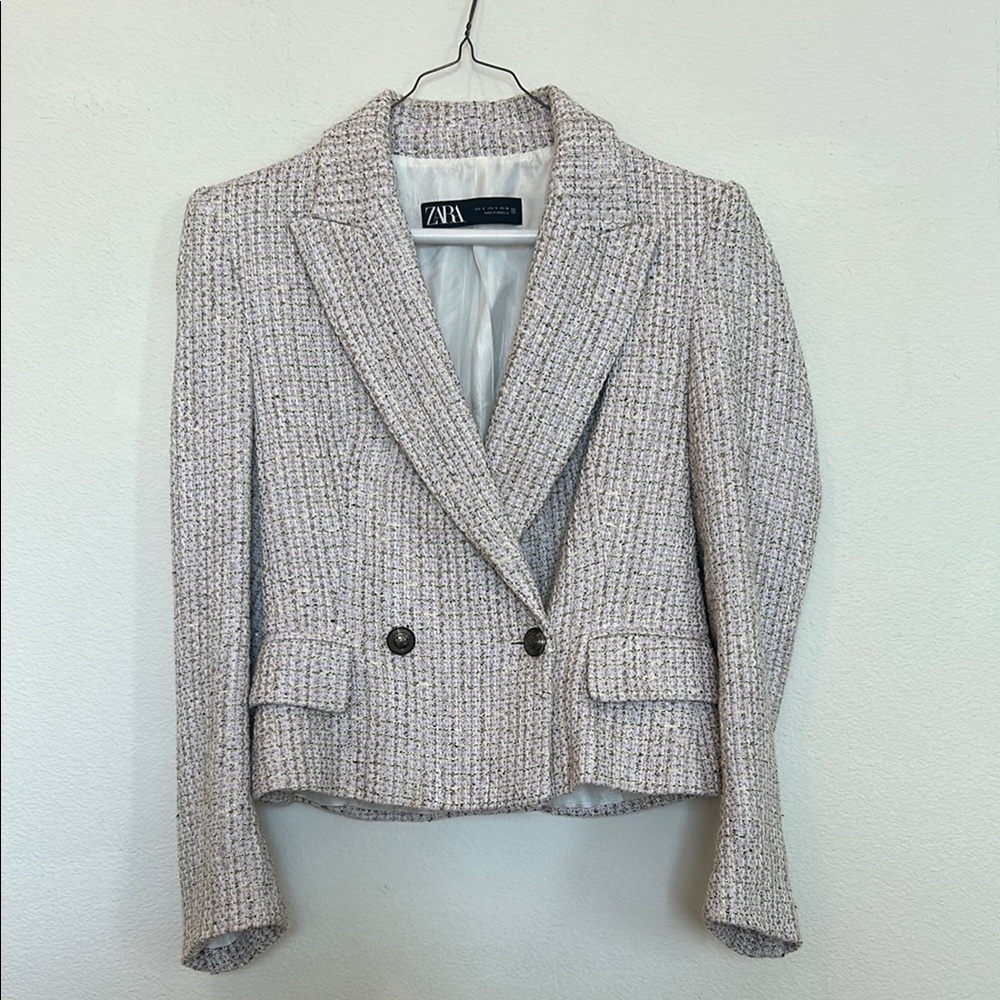 Zara Pink Blazer with Structured Shoulders
